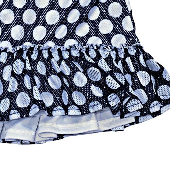 pippa & Julie Navy Polka Dot Mesh Skirted Tank Top - Picture 3 of 5